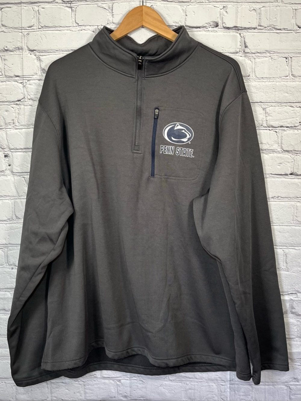 Stadium Athletics Penn State Jacket Mens Size XXL 1/4 Zip Fleece Pullover Gray